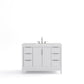 ELIZABETH 48"W x 34.25"H Pure White Single-Sink Vanity with Carrara White Marble Countertop + Faucets (F2-0012-01-TL)