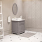 DERBY 30"W x 34"H Cashmere Gray Single-Sink Vanity with Carrara White Marble Countertop + Faucet & Mirror