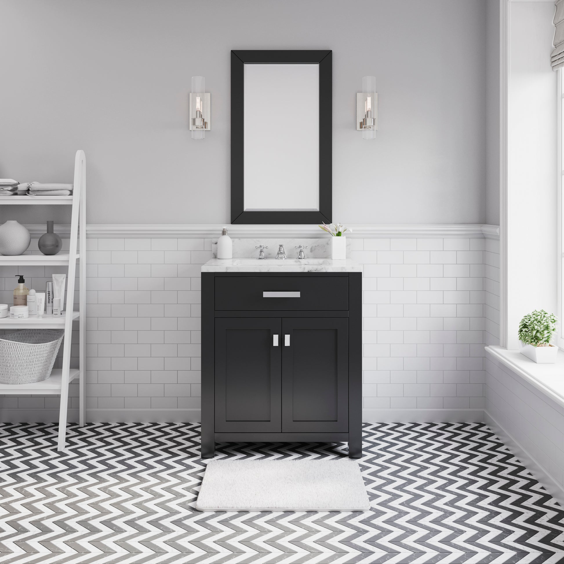 MADISON 30"W x 34"H Espresso Single-Sink Vanity + Faucets