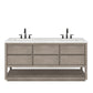 OAKMAN 72"W x 34.3"H Gray Oak Double-Sink Vanity with Carrara White Marble Countertop + ORB Faucets