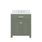 MADISON 30"W x 34"H Glacial Green Single-Sink Vanity with Carrara White Marble Countertop + Classic Faucet