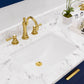 BRISTOL 72"W x 34"H Monarch Blue Double-Sink Vanity with Carrara White Marble Countertop + Satin Gold Hook Faucets