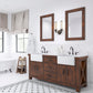 PAISLEY 72"W x 33"H Sierra Rustic Double-Sink Vanity with Carrara White Marble Countertop