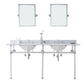 EMPIRE 72"W x 34"H  Double Washstand , P-Trap, Countertop with Sink, F2-0013 Faucet and Mirror included, in Chrome Finish