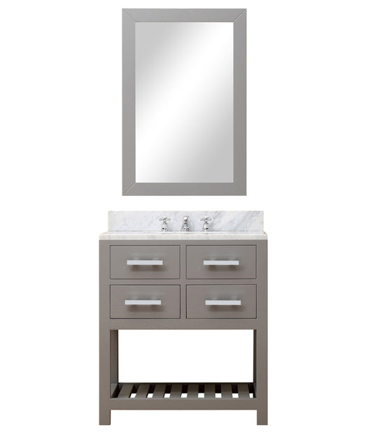 MADALYN 30"W x 34"H Cashmere Gray Single-Sink Vanity + Faucets & Mirror