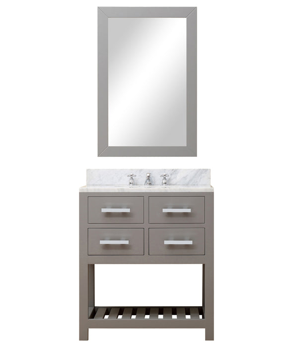 MADALYN 30W x 34H Cashmere Gray Single-Sink Vanity + Faucets & Mirror