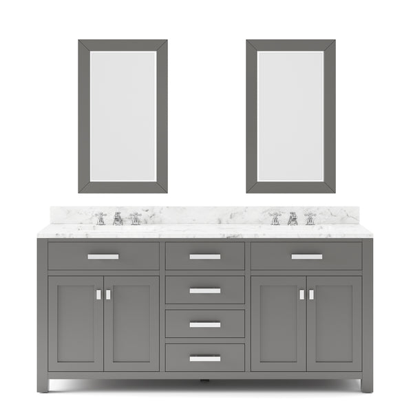 MADISON 72W x 34H Cashmere Gray Double-Sink Vanity + Mirrors