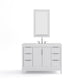 ELIZABETH 48"W x 34.25"H Pure White Single-Sink Vanity with Carrara White Marble Countertop + Faucets & Mirror (F2-0012-01-TL)