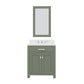 MADISON 30"W x 34"H Glacial Green Single-Sink Vanity with Carrara White Marble Countertop + Classic Faucet and Mirror