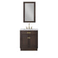 CHESTNUT 30"W x 34.2"H Brown Oak Single-Sink Vanity with Carrara White Marble Countertop + Faucet & Mirror