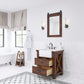 PAISLEY 31"W x 33"H Sierra Rustic Single-Sink Vanity with Carrara White Marble Countertop + Hook Faucet and Mirror