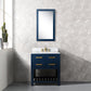 MADALYN 30"W x 34"H Monarch Blue Single-Sink Vanity with Carrara White Marble Countertop + Faucets & Mirror (F2-0013)