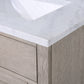 CHESTNUT 30"W x 34.2"H Gray Oak Single-Sink Vanity with Carrara White Marble Countertop + Faucet