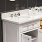 DERBY 60"W x 34"H Pure White Double-Sink Vanity with Carrara White Marble Countertop + Faucet