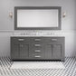 MADISON 72"W x 34"H Cashmere Gray Double-Sink Vanity + Faucets & Mirror