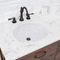 ABERDEEN 72"W x 34"H Sierra Rustic Double-Sink Vanity with Carrara White Marble Countertop + Hook Faucets and Mirrors