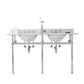 EMBASSY 60"W x 34"H  Double Washstand , P-Trap, Countertop with Sink, and F2-0009 Faucet included, in Polished Nickel Finish