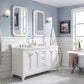 QUEEN 60"W x 34"H Pure White Double-Sink Vanity with Carrara Quartz Countertop