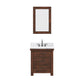 ABERDEEN 30"W x 34"H Sierra Rustic Single-Sink Vanity with Carrara White Marble Countertop + Mirror