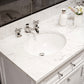 DERBY 72"W x 34"H Pure White Double-Sink Vanity with Carrara White Marble Countertop