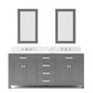 MADISON 72"W x 34"H Cashmere Gray Double-Sink Vanity + Faucets & Mirrors