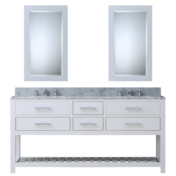 MADALYN 72W x 34H Pure White Double-Sink Vanity + Faucets & Mirrors