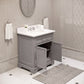 DERBY 30"W x 34"H Cashmere Gray Single-Sink Vanity with Carrara White Marble Countertop