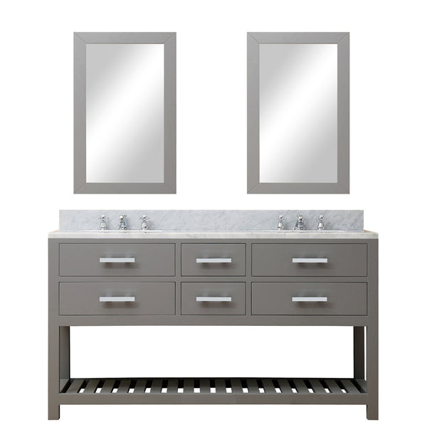 MADALYN 60W x 34H Cashmere Gray Double-Sink Vanity + Faucets & Mirrors