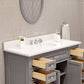 DERBY 48"W x 34"H Cashmere Gray Single-Sink Vanity with Carrara White Marble Countertop + Faucet