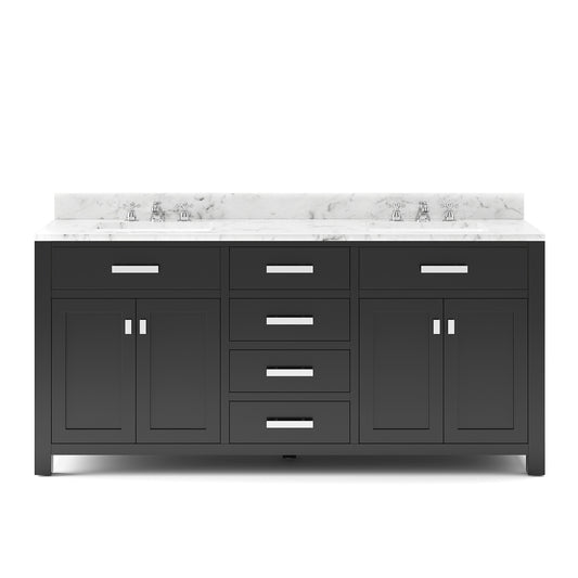 MADISON 72"W x 34"H Espresso Double-Sink Vanity