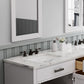 HARTFORD 72"W x 34"H Pure White Double-Sink Vanity with Carrara White Marble Countertop + Rectangular Mirror (S)