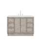 HUGO 48"W x 34.3"H Gray Oak Single-Sink Vanity with Carrara White Marble Countertop + Gooseneck Faucet