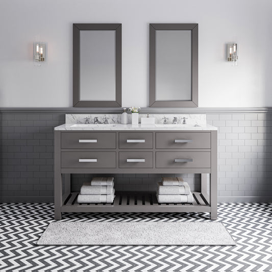 MADALYN 60"W x 34"H Cashmere Gray Double-Sink Vanity