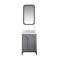 QUEEN 24"W x 34"H Cashmere Gray Single-Sink Vanity with Carrara Quartz Countertop + Faucets & Mirror (F2-0013)