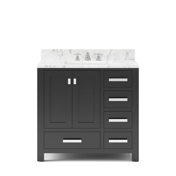 MADISON 36W x 34H Espresso Single-Sink Vanity + Faucets