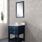 MADALYN 24"W x 34"H Monarch Blue Single-Sink Vanity with Carrara White Marble Countertop + Faucets (F2-0013)