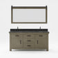 ABERDEEN 72"W x 34"H Grizzle Gray Double-Sink Vanity with Blue Limestone Countertop + Mirror