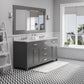 MADISON 72"W x 34"H Cashmere Gray Double-Sink Vanity + Faucets & Mirror