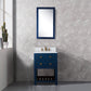 MADALYN 24"W x 34"H Monarch Blue Single-Sink Vanity with Carrara White Marble Countertop + Faucets (F2-0013)