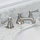 American 20th Century Classic Widespread Bathroom F2-0009 Faucets With Pop-Up Drain in Brushed Nickel Finish, With Torch Lever Handles, Hot And Cold Labels Included