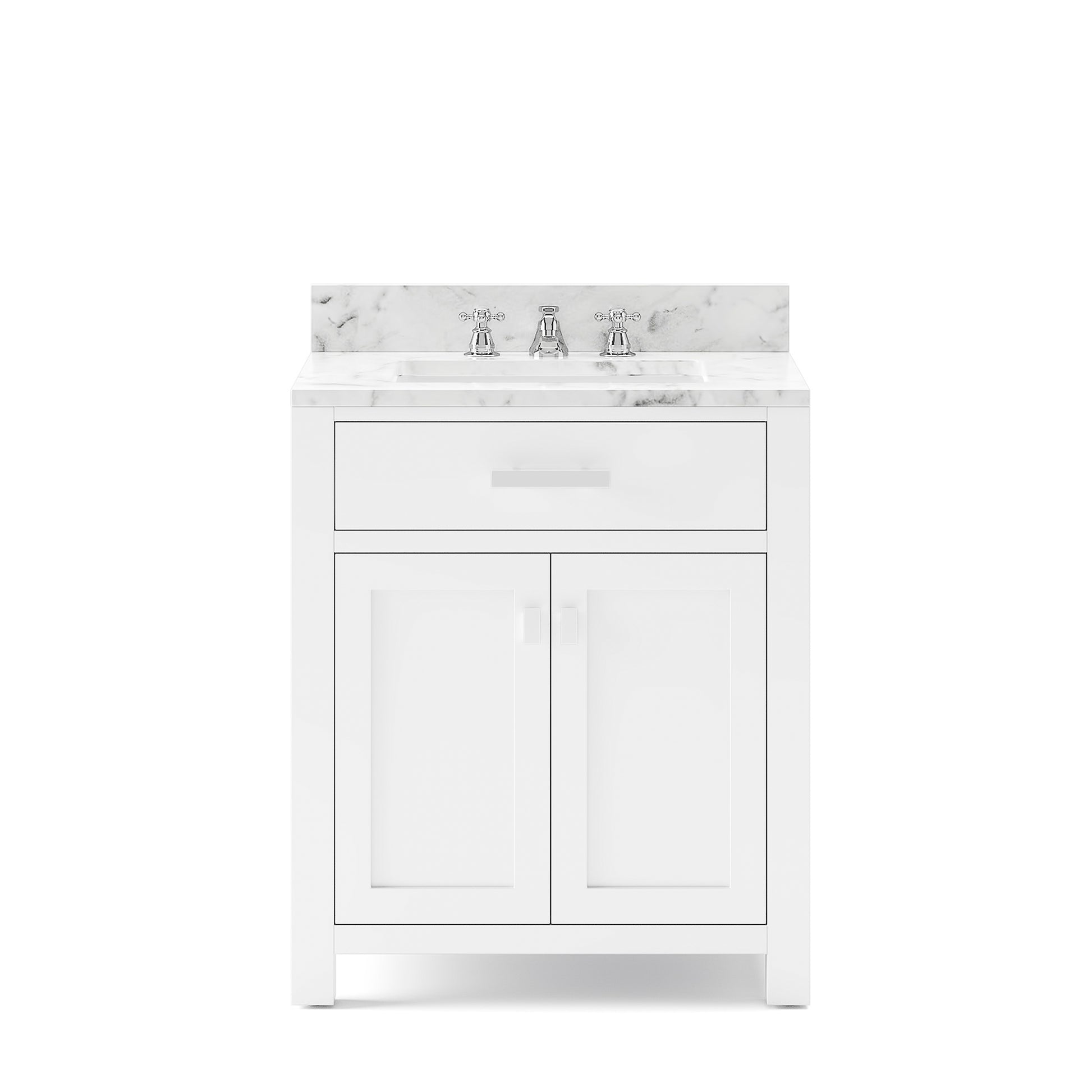 MADISON 30"W x 34"H Pure White Single-Sink Vanity + Faucets