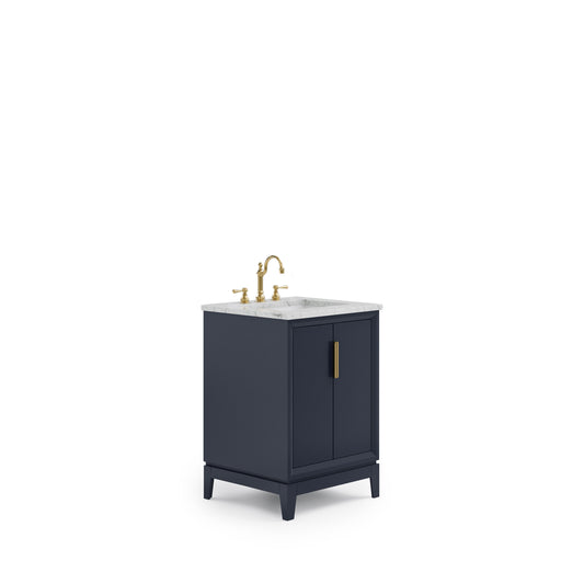 ELIZABETH 24"W x 34.25"H Monarch Blue Single-Sink Vanity with Carrara White Marble Countertop + Faucets (F2-0012-06-TL)