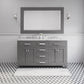 MADISON 60"W x 34"H Cashmere Gray Double-Sink Vanity + Faucets & Mirror