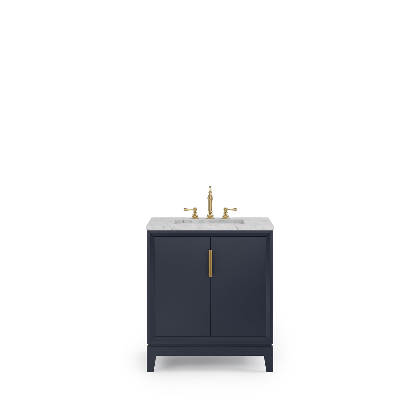 ELIZABETH 30"W x 34.25"H Monarch Blue Single-Sink Vanity with Carrara White Marble Countertop + Faucets (F2-0012-06-TL)