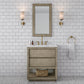 OAKMAN 72"W x 34.3"H Gray Oak Single-Sink Vanity with Carrara White Marble Countertop + Gold Faucets and Rectangular Mirrors