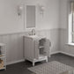 ELIZABETH 24"W x 34.25"H Pure White Single-Sink Vanity with Carrara White Marble Countertop + Mirror