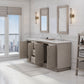 HUGO 72"W x 34.3"H Gray Oak Double-Sink Vanity with Carrara White Marble Countertop