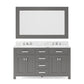 MADISON 60"W x 34"H Cashmere Gray Double-Sink Vanity + Mirror