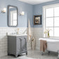 QUEEN 24"W x 34"H Cashmere Gray Single-Sink Vanity with Carrara Quartz Countertop + Faucets & Mirror (F2-0009-01-BX)