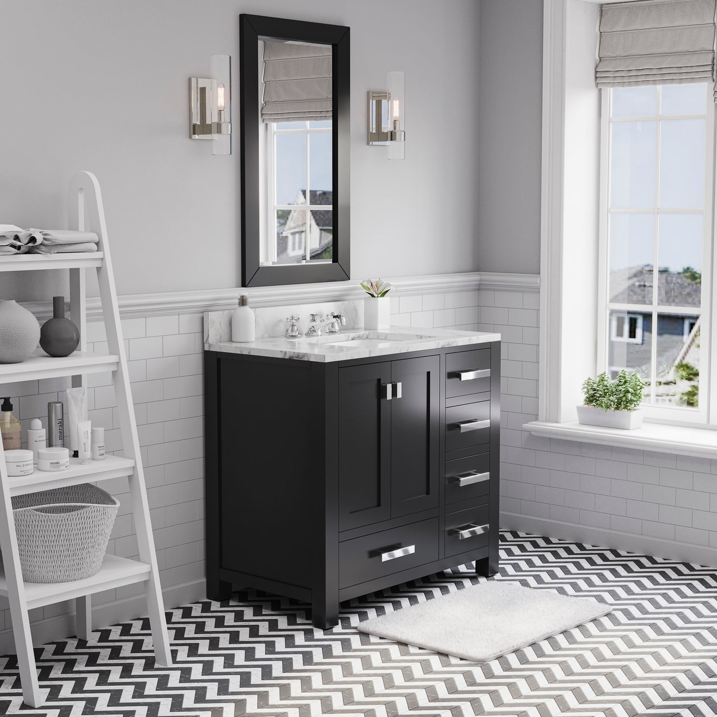 MADISON 36"W x 34"H Espresso Single-Sink Vanity + Mirror